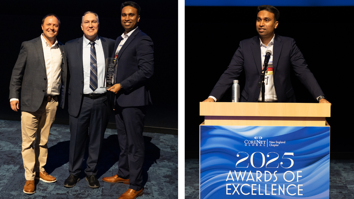 Receives CoreNet New England’s Young Leader Leadership Award